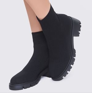 Chunky knit ankle boots